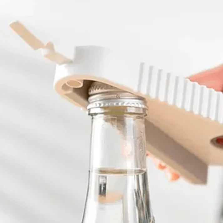 Multifunctional V-shaped bottle opener